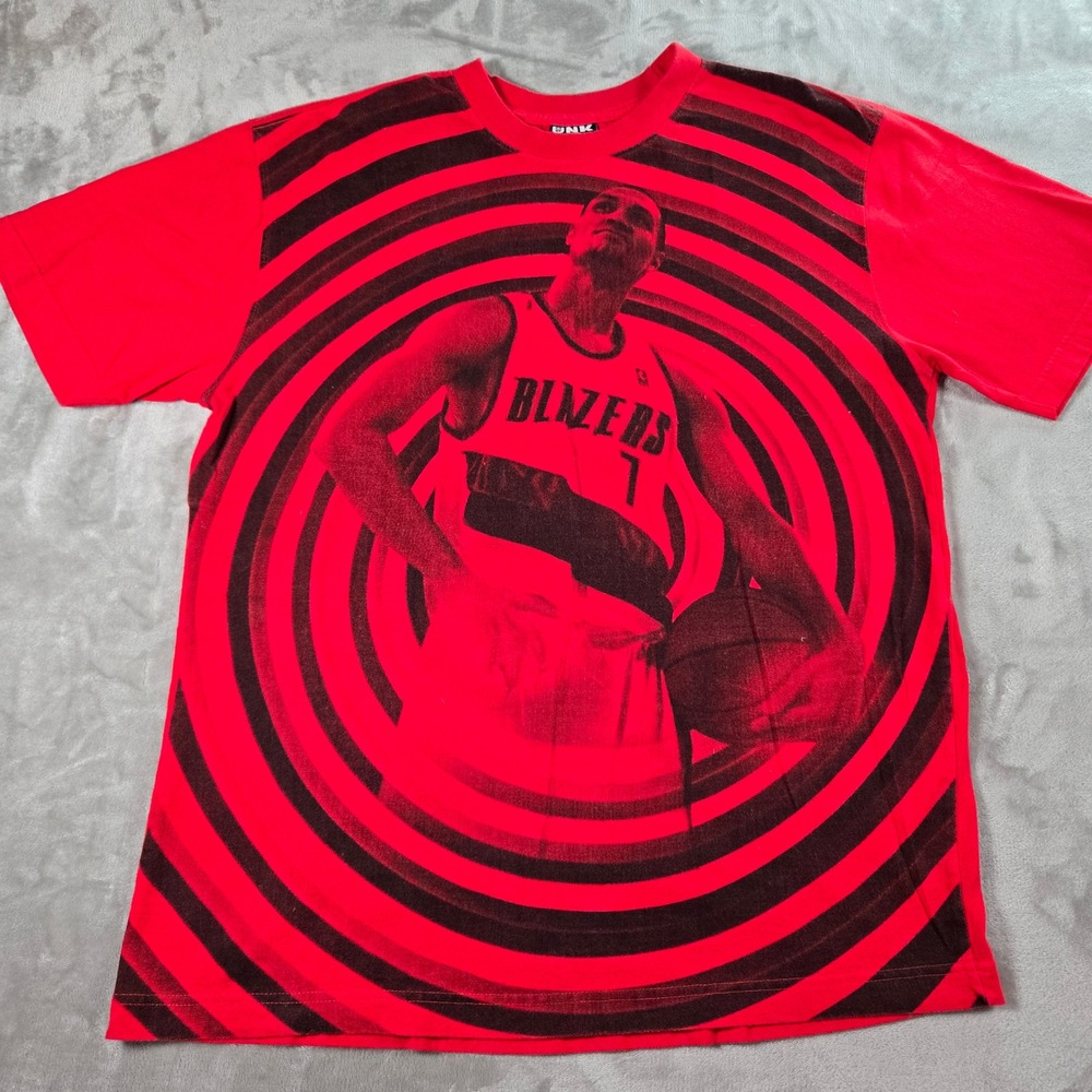 SIGNED UNK‎ Y2K NBA Portland Trail Blazers Roy T Shirt Mens L Basketball Graphic